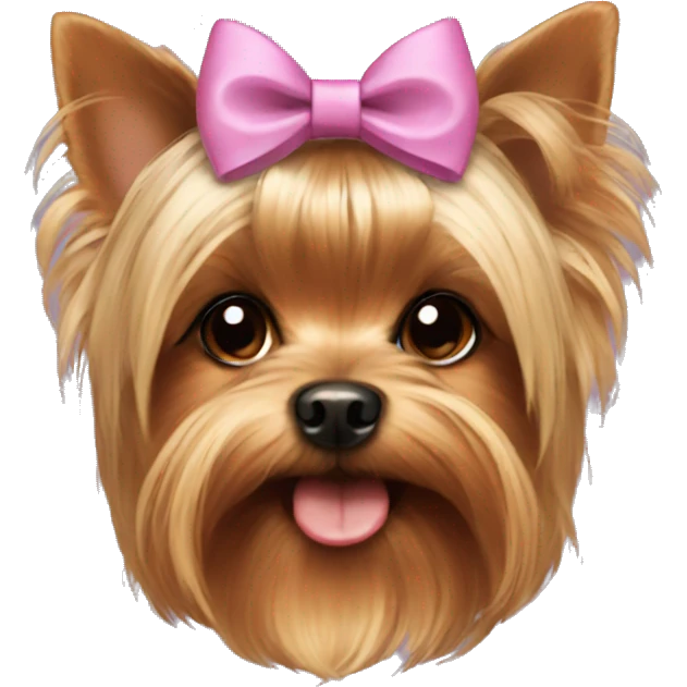 yorkie with a bow emoji