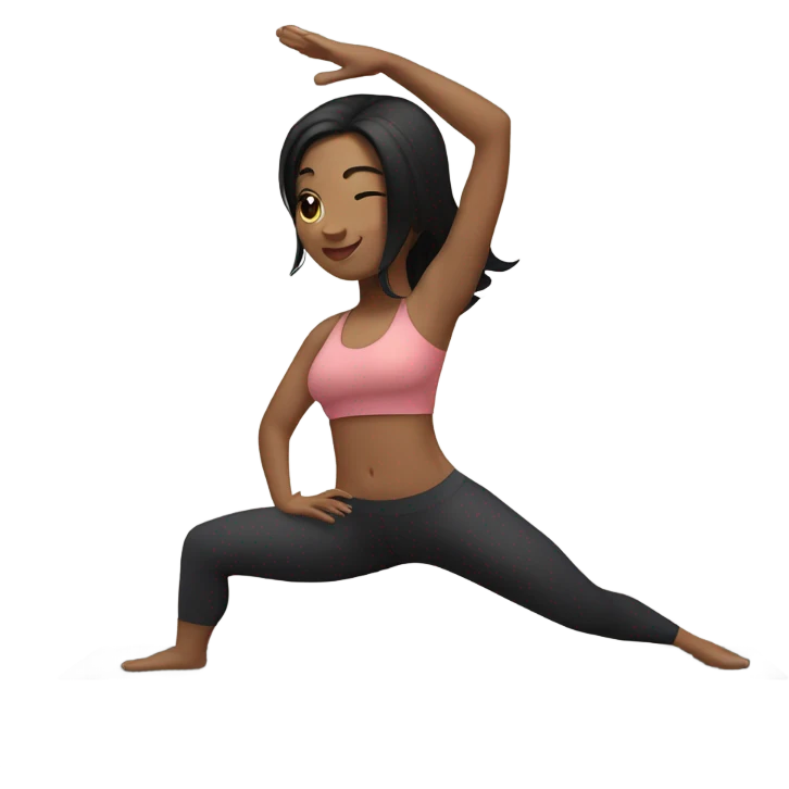 pilates girl with black hair emoji