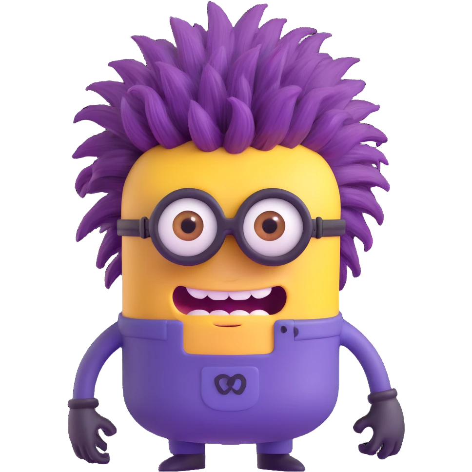 purple minion with crazy hair emoji