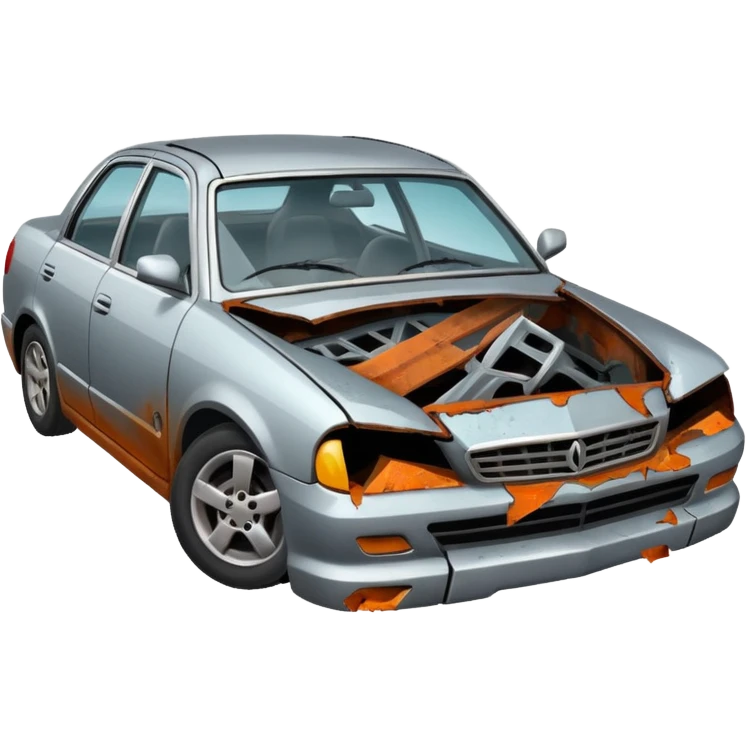 crashed car emoji