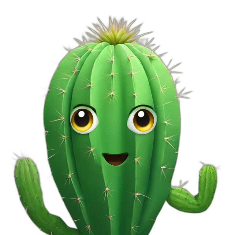 Un cactus avec des yeux emoji