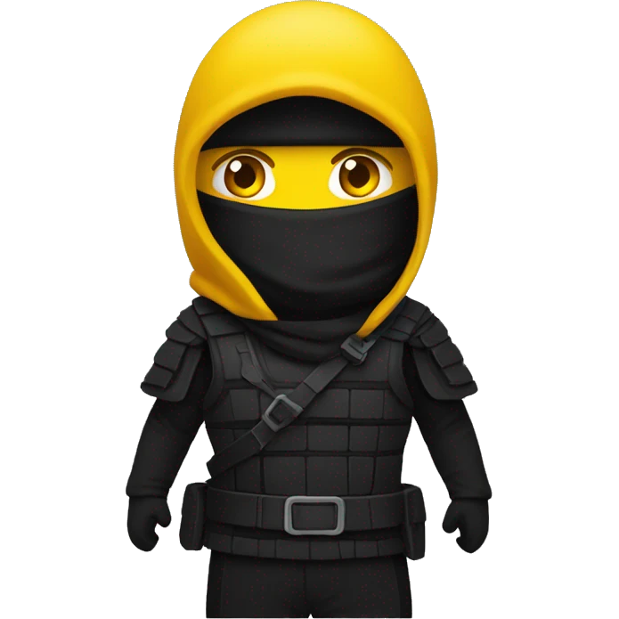 only one normal emoji 😍 like a ninja style- colors black, red, yellow like german flag emoji