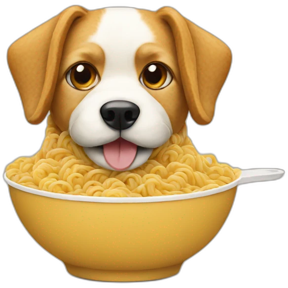 dog made of ramen emoji