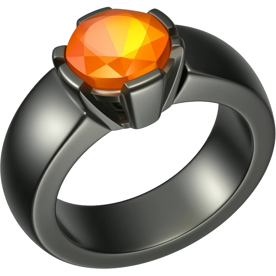 Black ring with Glowing orange gememitting orange glow emoji