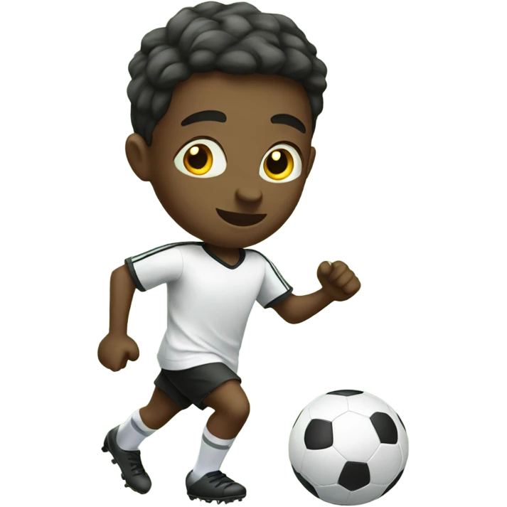 white kid playing soccer  emoji