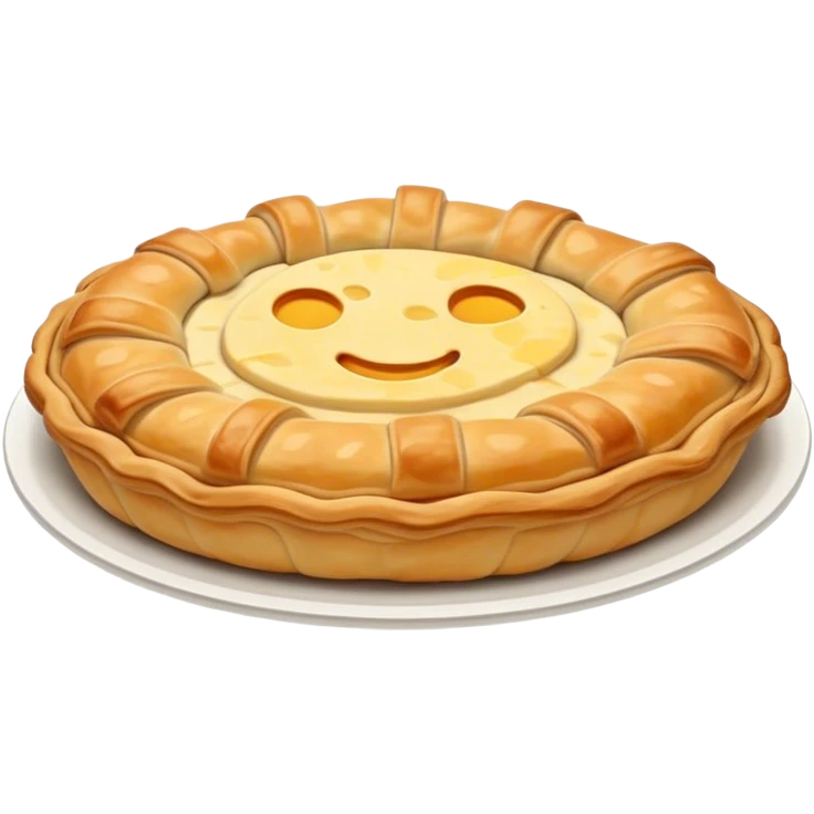 Burek sa Sirom Cinematic Realistic Burek sa Sirom Dish Emoji, depicted as a flat, flaky pastry filled with cheese, rendered with crisp textures and warm, inviting lighting. emoji