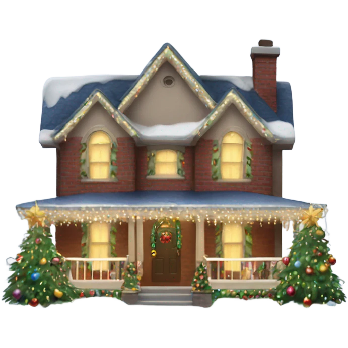 house decorated with fancy Christmas lights and lots of Fancy decorations emoji