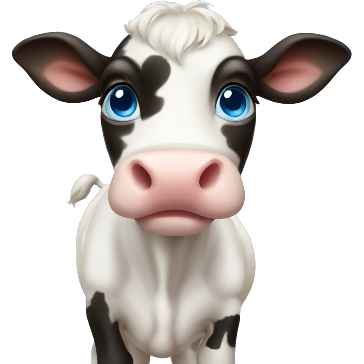 Baby cow with blue eyes  emoji