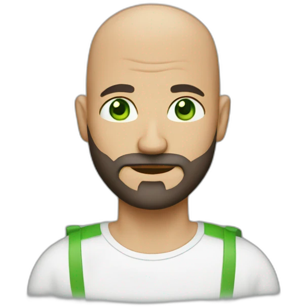bald man with green eyes and beard emoji