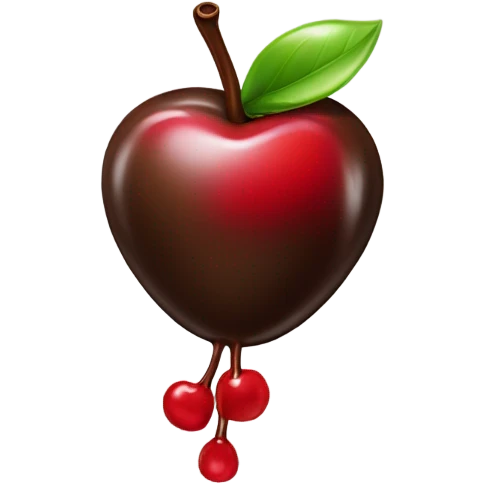 Chocolate covered cherry emoji