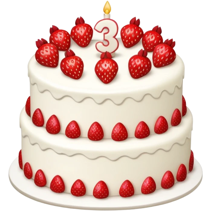 Strawberry birthday cake with number 13 emoji