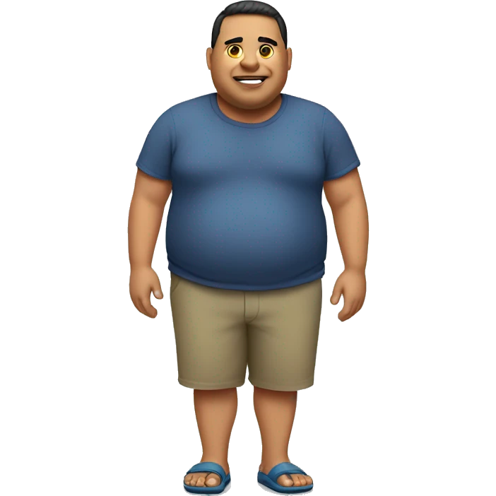 Fat man wearing crocs emoji