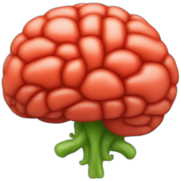 brain that looks like tomato emoji