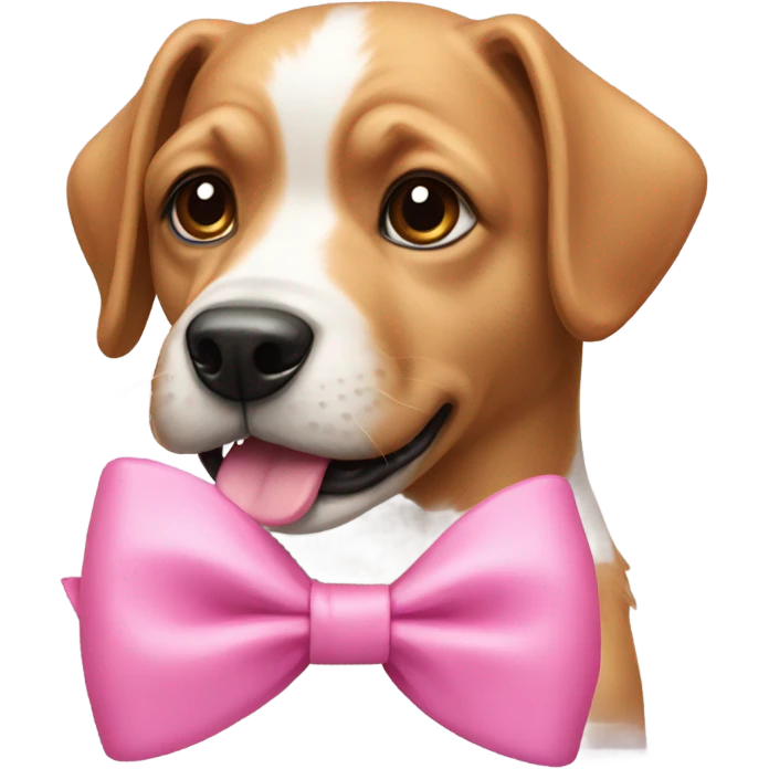 Dog with a pink bow emoji