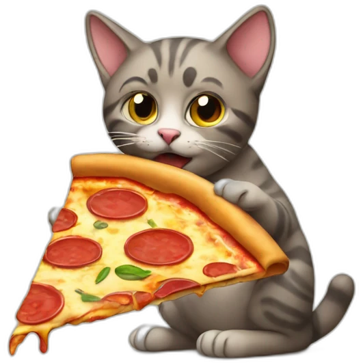cat eating pizza emoji