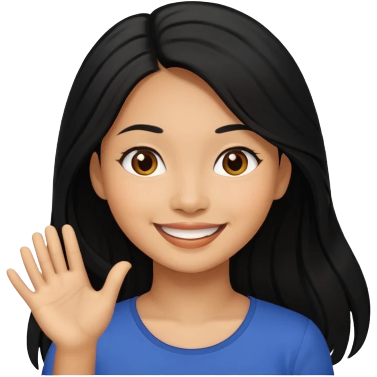 Philippines woman with long hair is enjoying  emoji