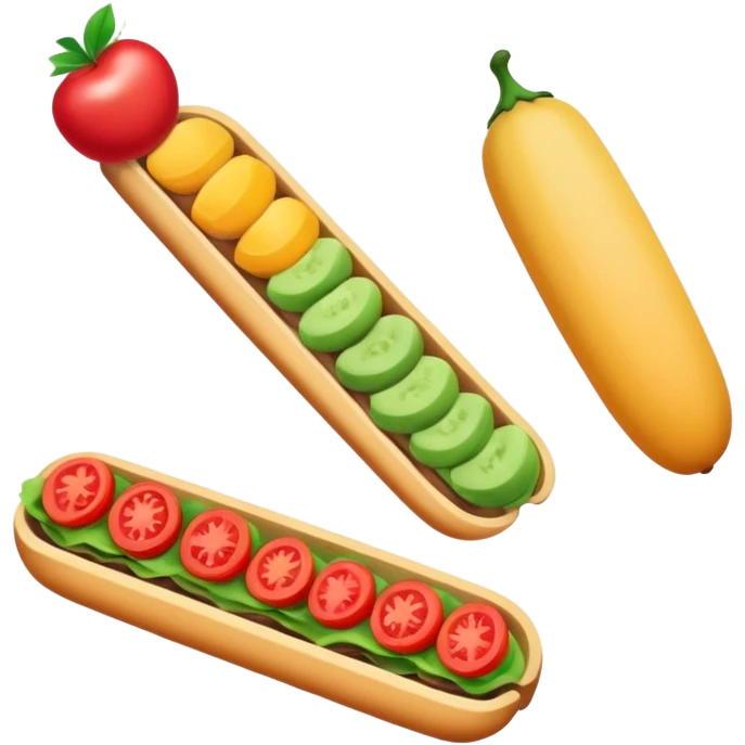 food arranged in a neat row emoji
