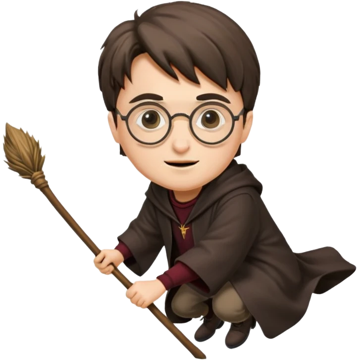 Harry potter riding a broomstick emoji
