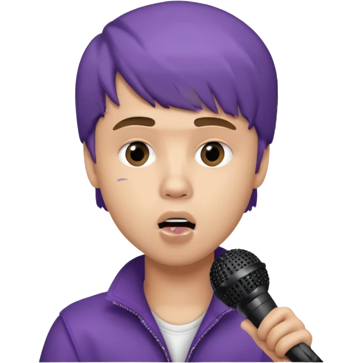 justin bieber with microphone emoji