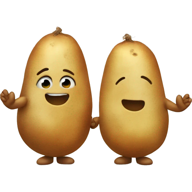 two potato holding hands emoji