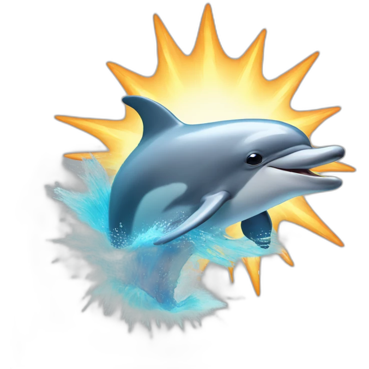 Dolphin with explosion behind it emoji