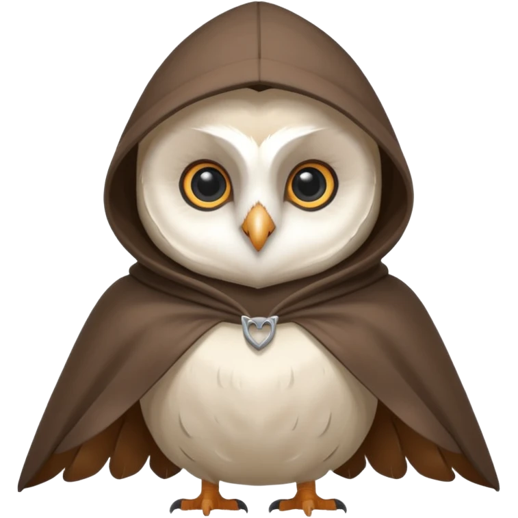white barn owl in brown cloak emoji