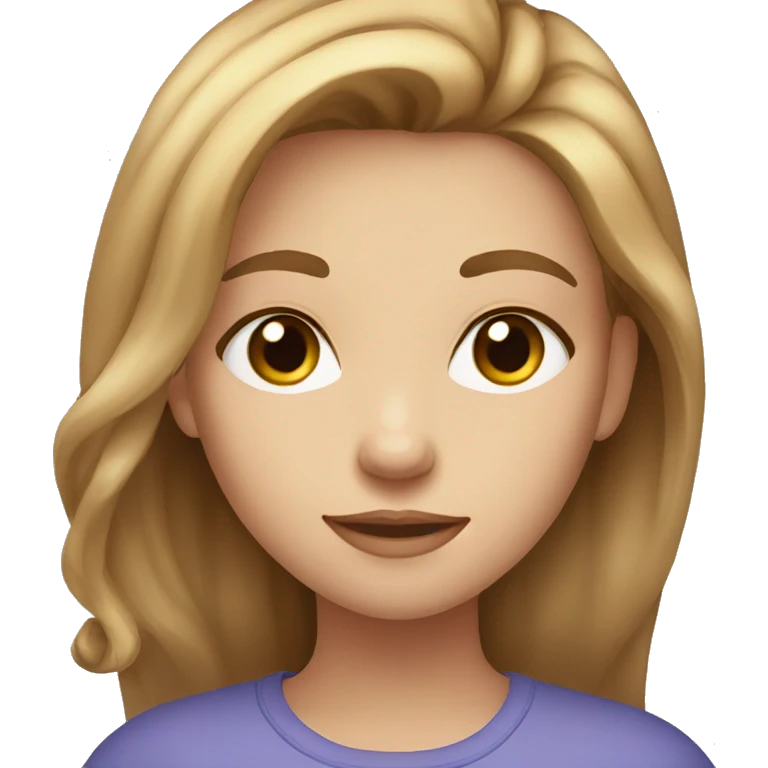 girl with long light brown hair and blue eyes emoji