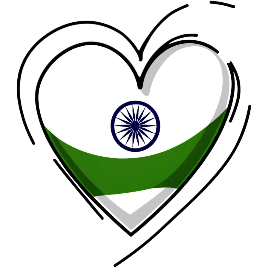 Indian flag in heart shape emoji