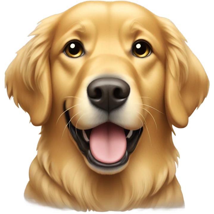 Golden retriever with speech  bubble emoji