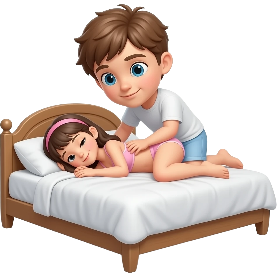 Boy on girl on bed nude emoji