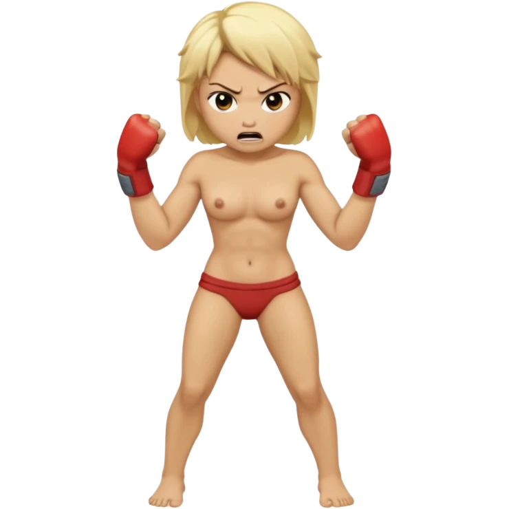Woman in her 50s, blonde hair, massive boobs, massive ass, full body, naked, Futa, is angry.  emoji