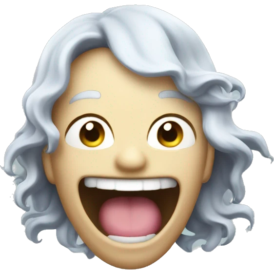 Wuthering waves gacha game.Changli. Laughning emoji, hand infront mouth. emoji