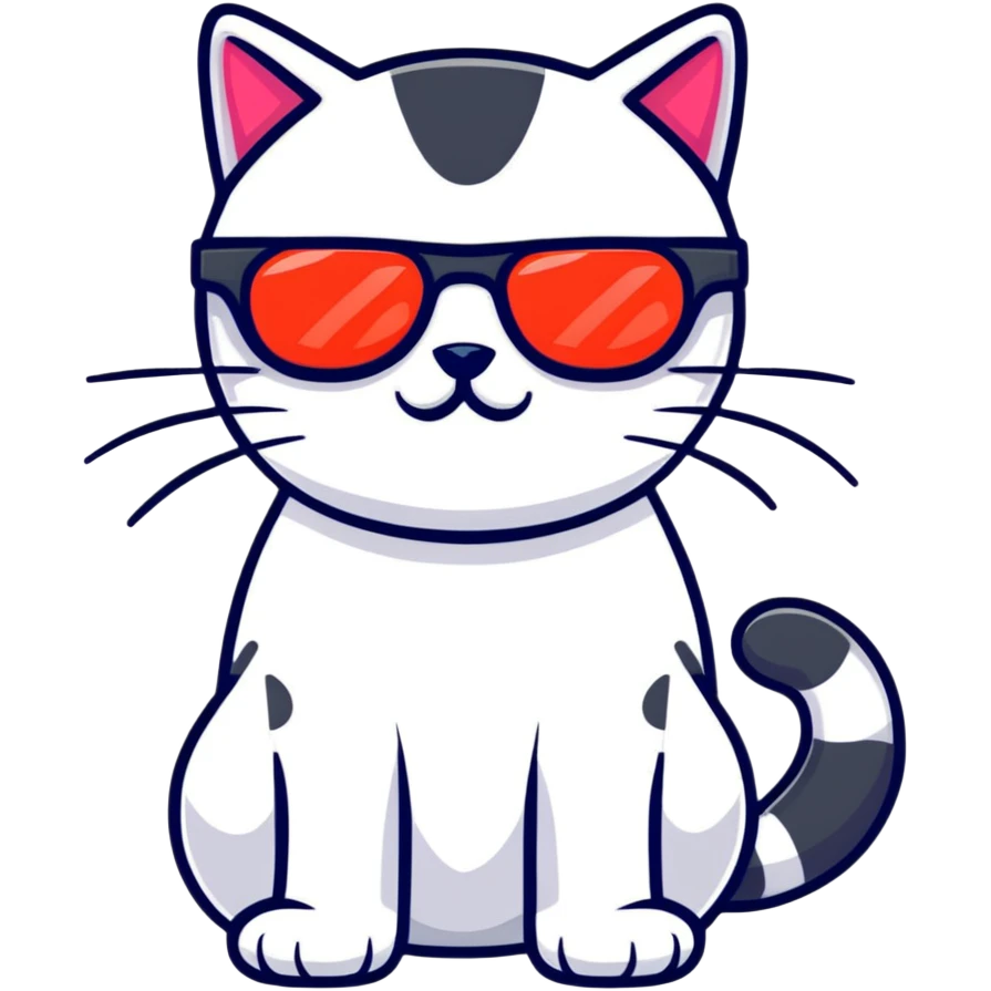 cool cat with laser glasses emoji
