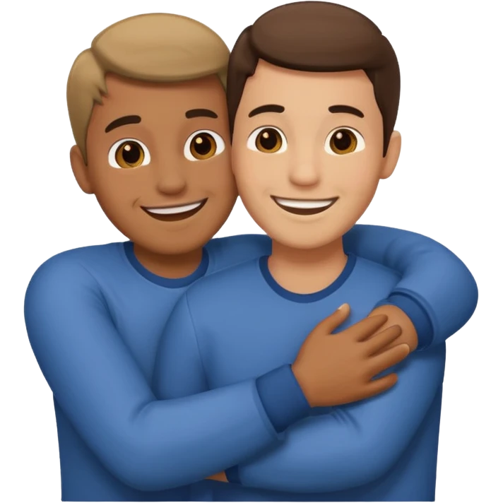 two guys hugging emoji