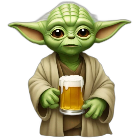 Yoda avec une bier emoji