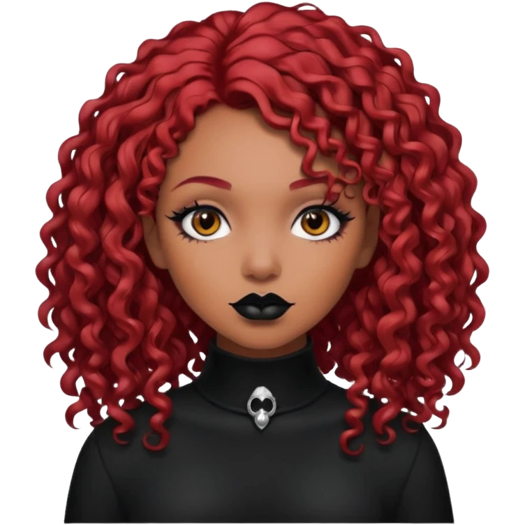 goth girl red hair cacheado médio pele parda emoji