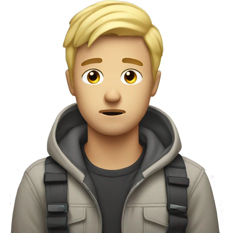 Sad Blonde guy vlogging  emoji