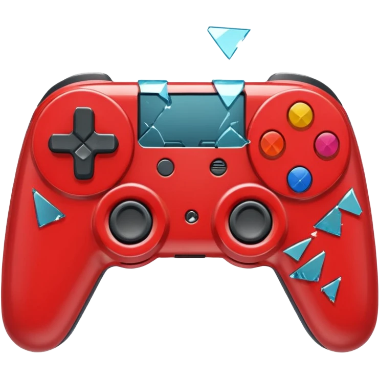 red game controller shattered shattered glass emoji