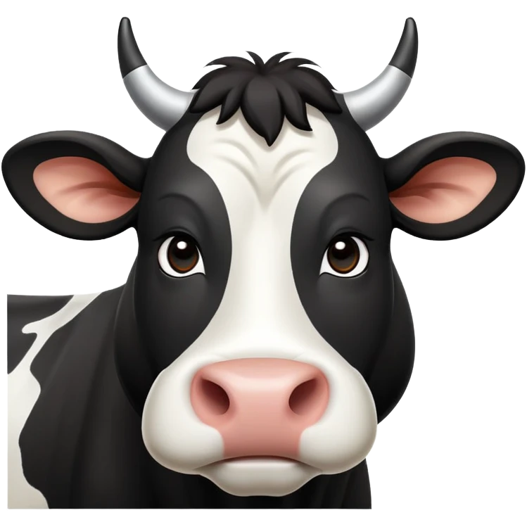 cinematic-noble-black-and-white-cow-portrait-emoji,-poised-and-regal,-with-a-large,-sturdy-build-and-a-striking,-well-groomed-coat-of-pure-black-accented-by-crisp-white-patches,-deep-set-soulful-brown-eyes,-simplified-yet-sharp-and-sophisticated emoji