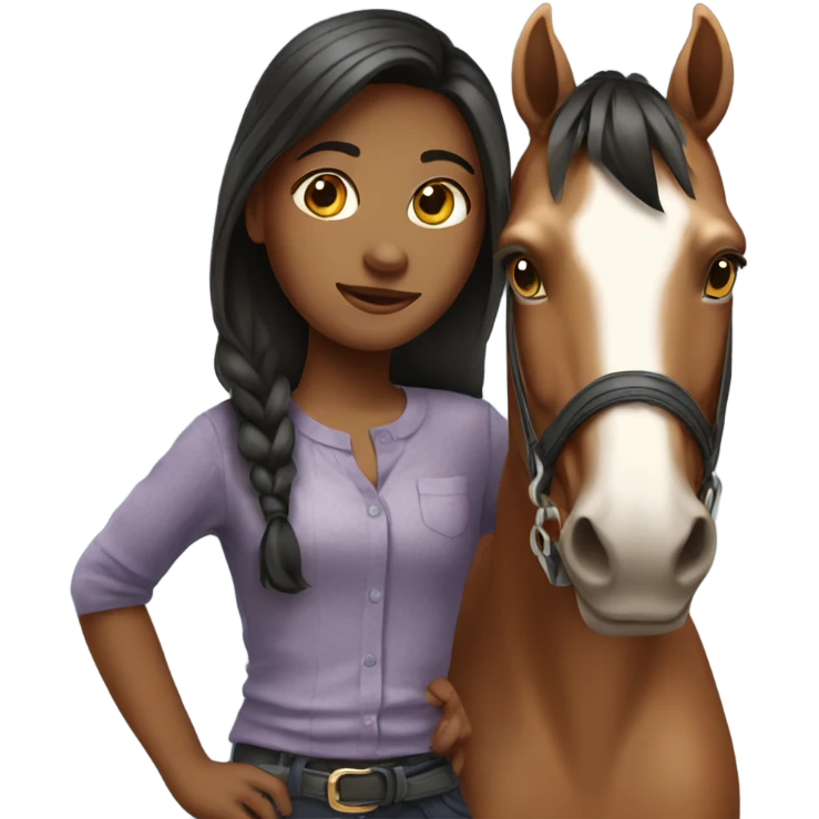 girl with a horse emoji