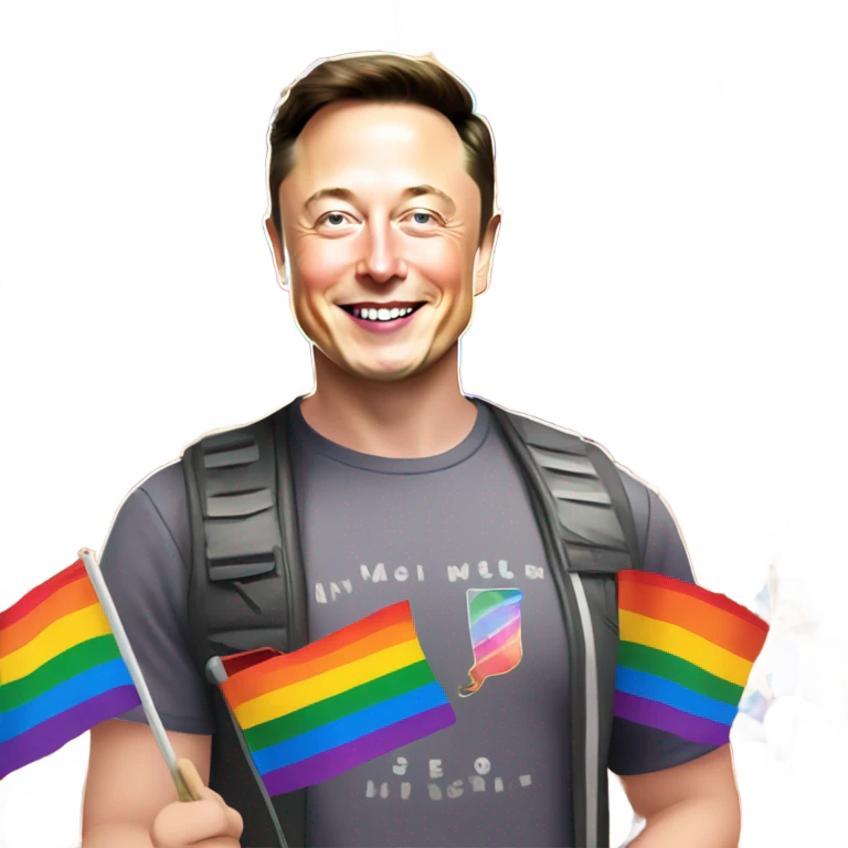 Elon musk gay pride emoji