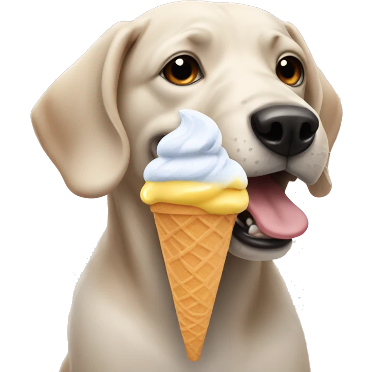 Dog eating ice cream emoji