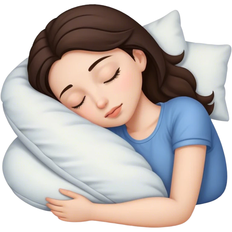 Brunette girl sleepin emoji