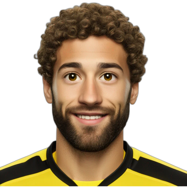 Borussia Dortmund player short beard curly short hair bronwn emoji