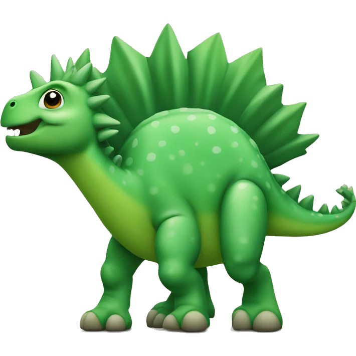 Cute Green stegosaurus looking to the right emoji