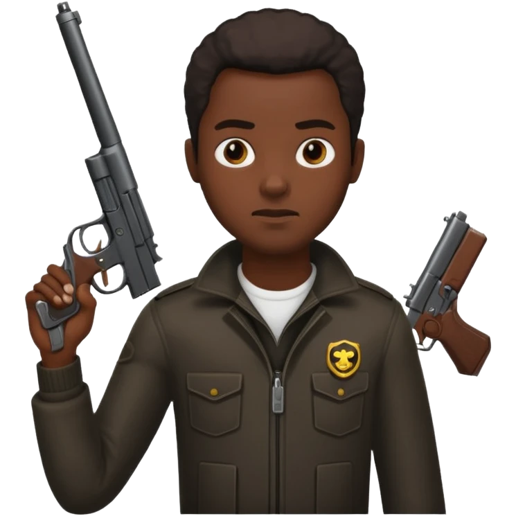 black thug with gun emoji
