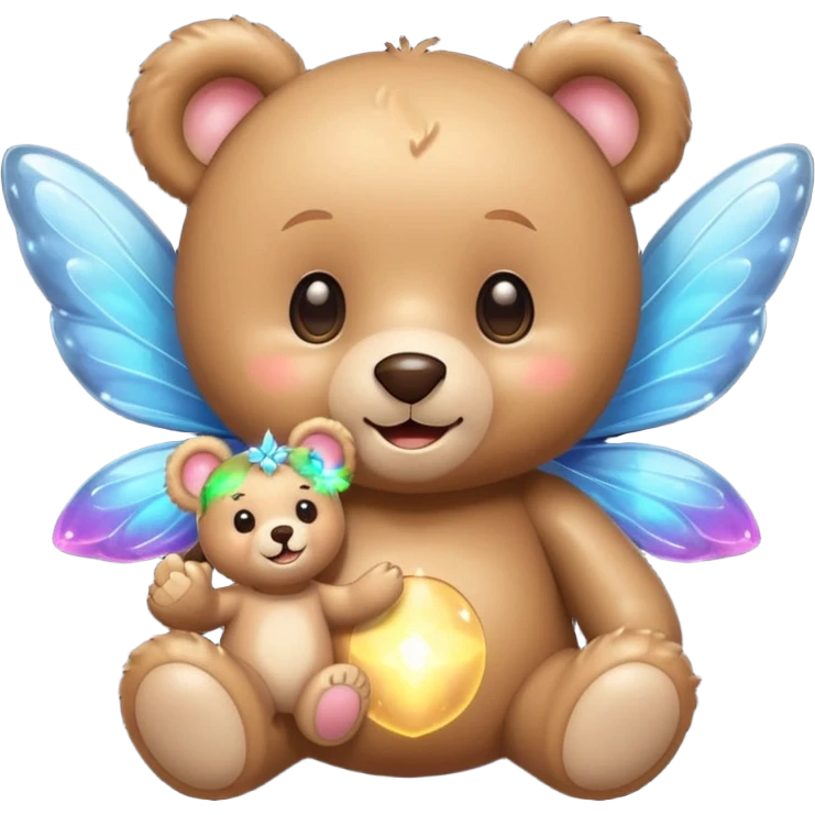 Teddy and fairy together emoji