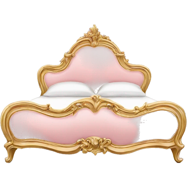 vintage pink and gold rococo bed emoji