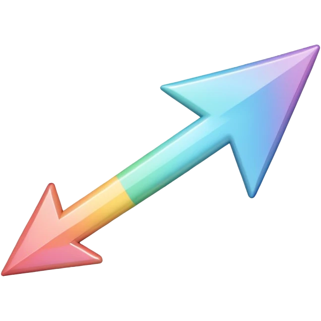 Pastel rainbow arrow pointing left emoji