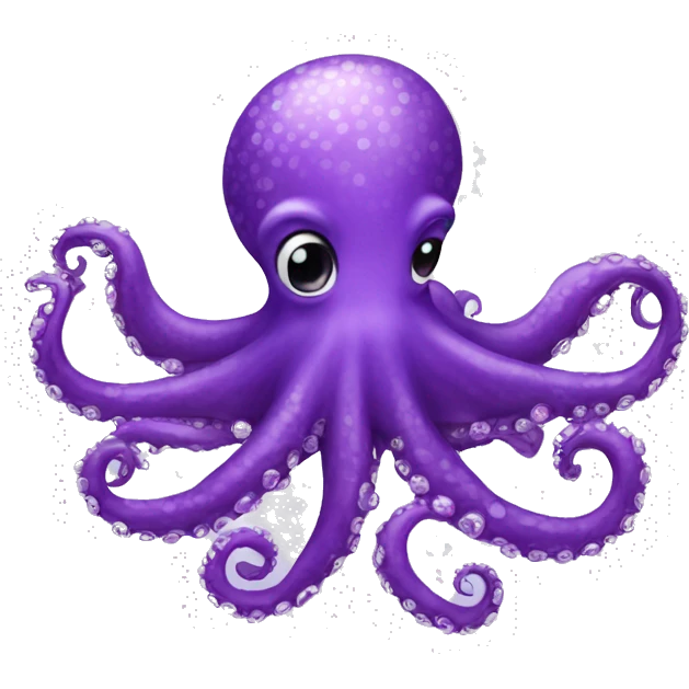 Purple octopus with silver sparkles  emoji